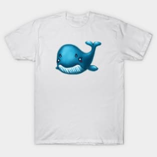 Cute Blue Whale Drawing T-Shirt